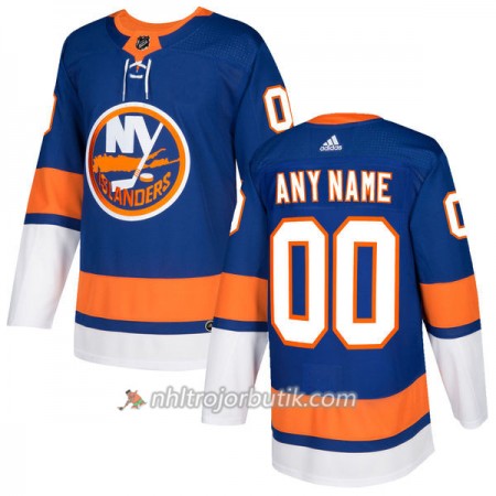 Män Ishockey New York Islanders Tröja med eget tryck Adidas 2017-2018 Royal Authentic